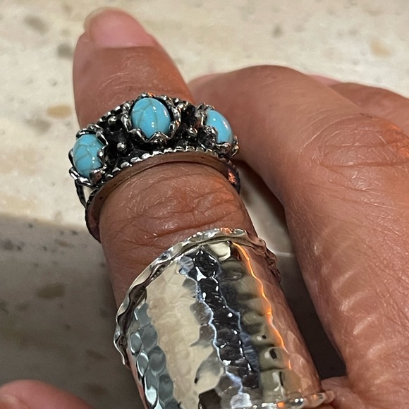Urban Outfitters Jewelry - ⭐️🌵🌙 Silver & faux Turquoise Ring bohemian ring